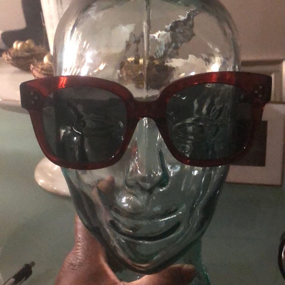 Celine oversized sunglasses. Wine/Red Color
